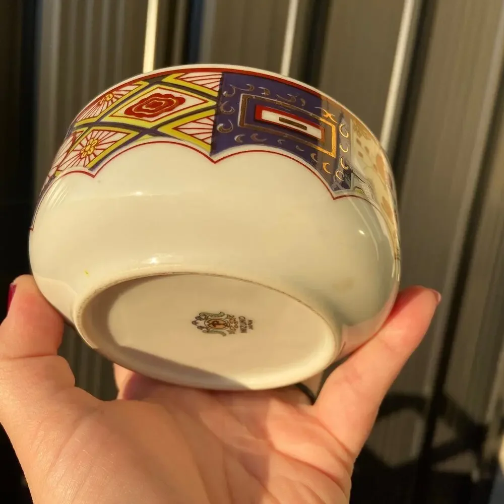 Vintage Mizuko Japanese Floral Serving Dish & Bowl Set